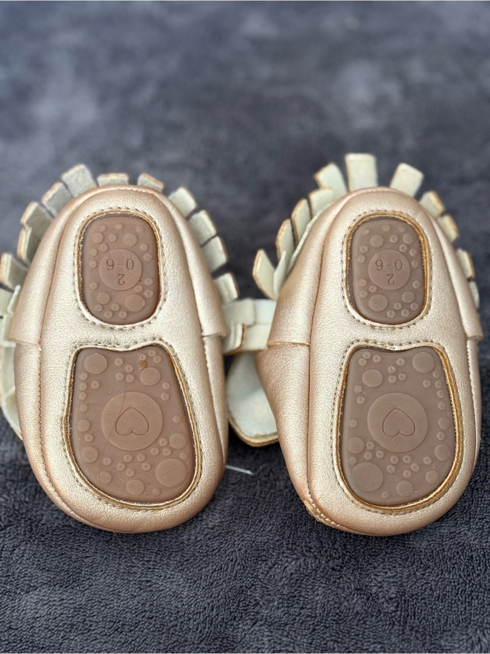 Gold Baby Bow Front Soft Sole Shoes - Picture 2 of 2